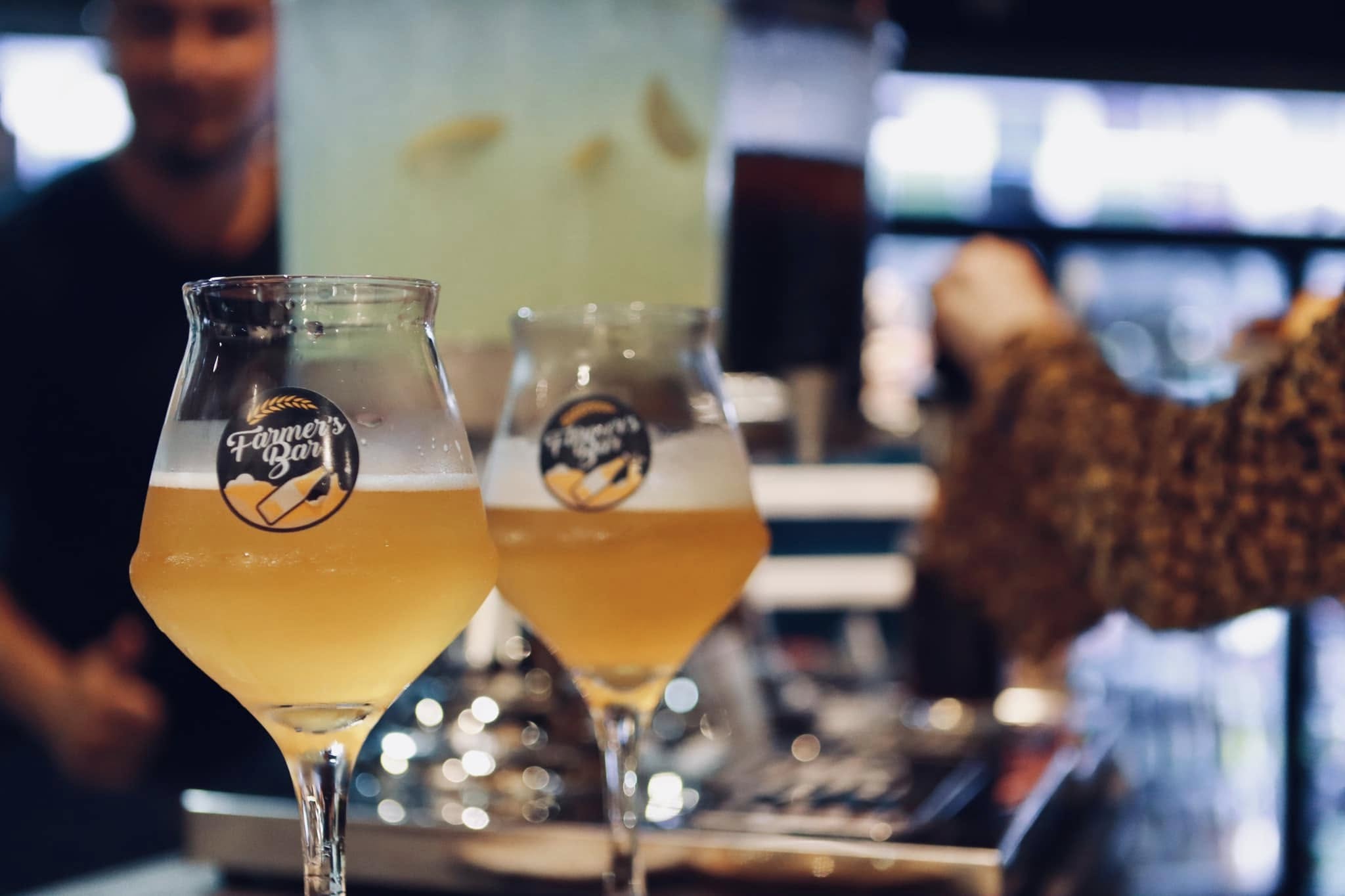 Beer served in a glass