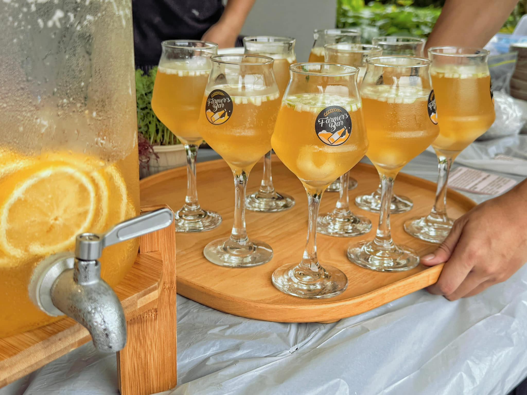 Glasses of drinks for event alcohol catering